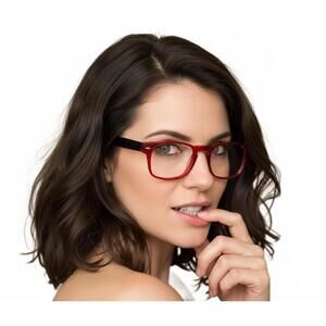 Anglo-American Optical U.K. Fitz OP9/BLK Eyeglasses Ruby Red